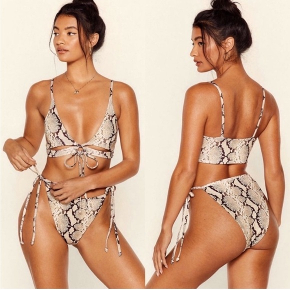 Nasty Gal Other - Nasty gal snake skin print bikini size 2​